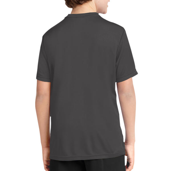Port & Co Youth Performance Tee, Charcoal, Back view