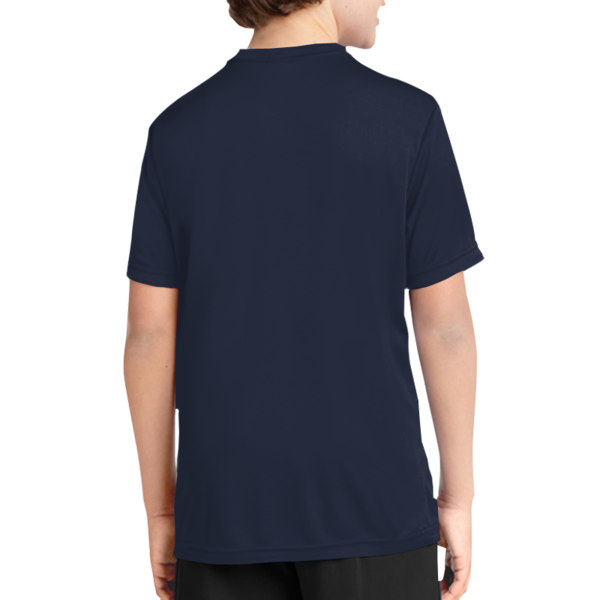 Port & Co Youth Performance Tee, Deep Navy, Back view