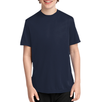 Port & Co Youth Performance Tee, Deep Navy, Front view