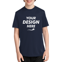Port & Co Youth Performance Tee, Deep Navy, Front view, Mockup