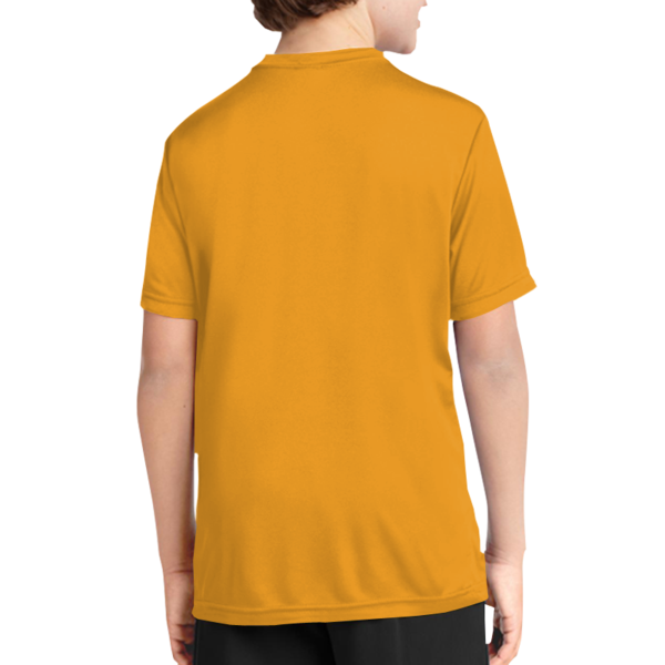 Port & Co Youth Performance Tee, Gold, Back view