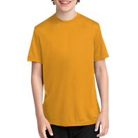 Port & Co Youth Performance Tee, Gold, Front view