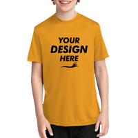 Port & Co Youth Performance Tee, Gold, Front view, Mockup