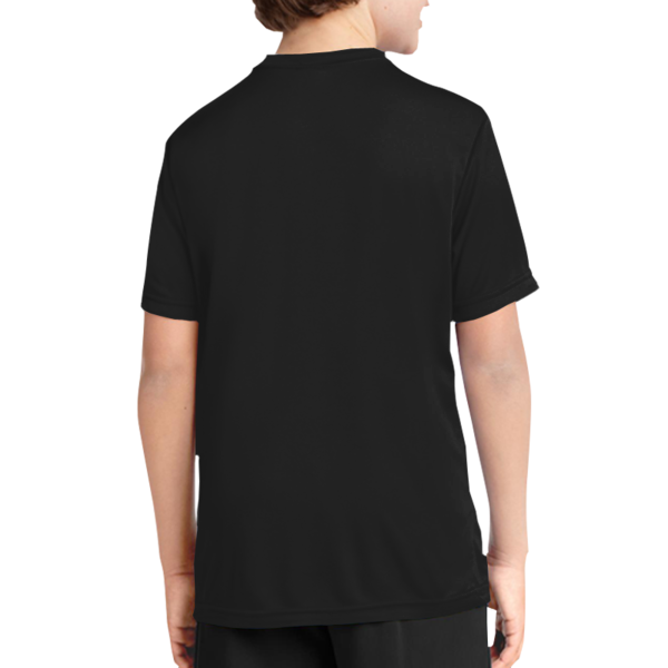 Port & Co Youth Performance Tee, Jet Black, Back view