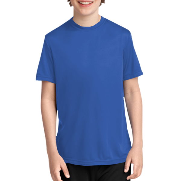 Port & Co Youth Performance Tee, Royal, Front view
