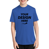 Port & Co Youth Performance Tee, Royal, Front view, Mockup