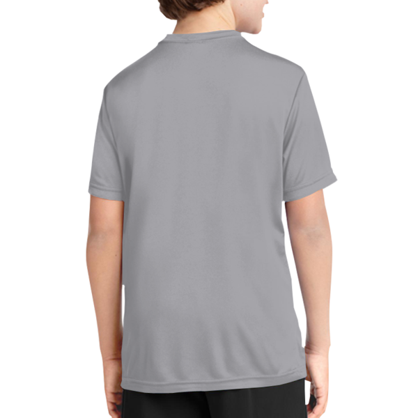 Port & Co Youth Performance Tee, Silver, Back view
