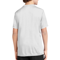 Port & Co Youth Performance Tee, White, Back view
