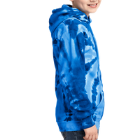 Port & Co Youth Tie Dye Pullover Hooded Sweatshirt, Royal, Youth Right Sleeve (Long) view