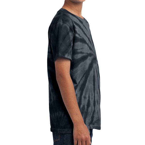 Port & Co Youth Tie Dye Tee, Black, Right Sleeve view