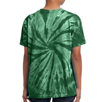 Port & Co Youth Tie Dye Tee, Forest Green, Back view
