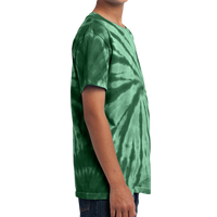 Port & Co Youth Tie Dye Tee, Forest Green, Right Sleeve view