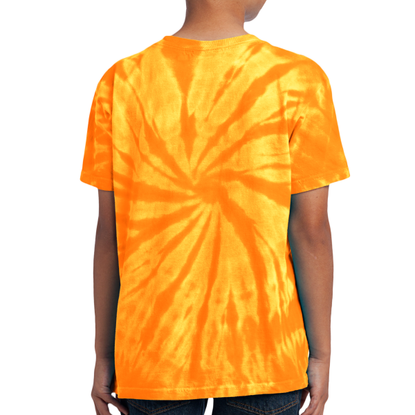 Port & Co Youth Tie Dye Tee, Gold, Back view
