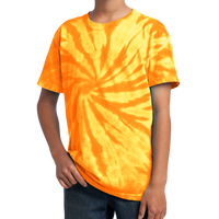 Port & Co Youth Tie Dye Tee, Gold, Front view