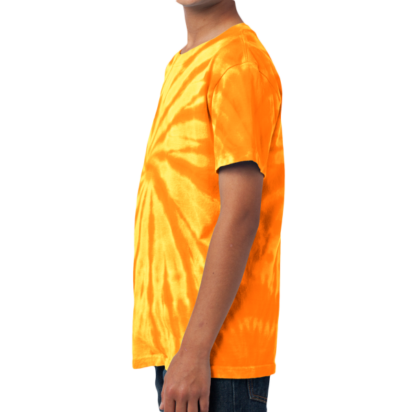 Port & Co Youth Tie Dye Tee, Gold, Left Sleeve view