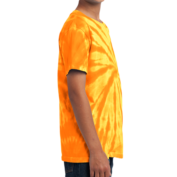 Port & Co Youth Tie Dye Tee, Gold, Right Sleeve view