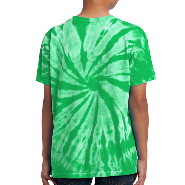 Port & Co Youth Tie Dye Tee, Kelly, Back view