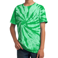 Port & Co Youth Tie Dye Tee, Kelly, Front view