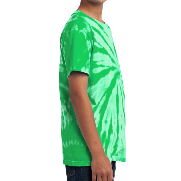 Port & Co Youth Tie Dye Tee, Kelly, Right Sleeve view