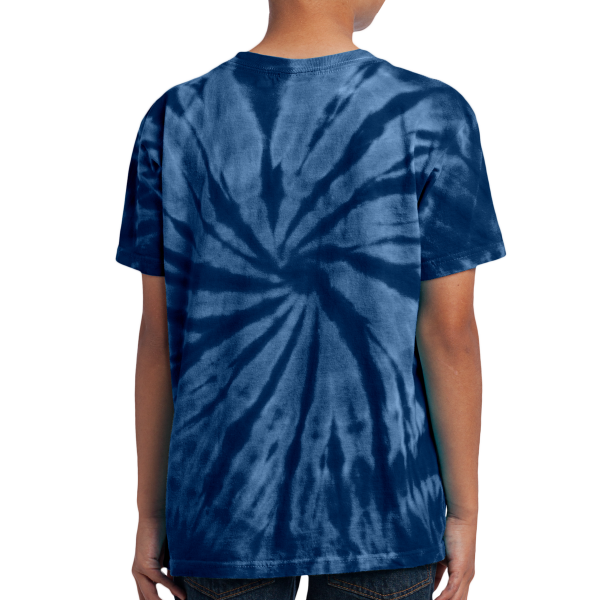 Port & Co Youth Tie Dye Tee, Navy, Back view