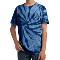 Port & Co Youth Tie Dye Tee, Navy, Front view
