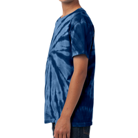 Port & Co Youth Tie Dye Tee, Navy, Left Sleeve view