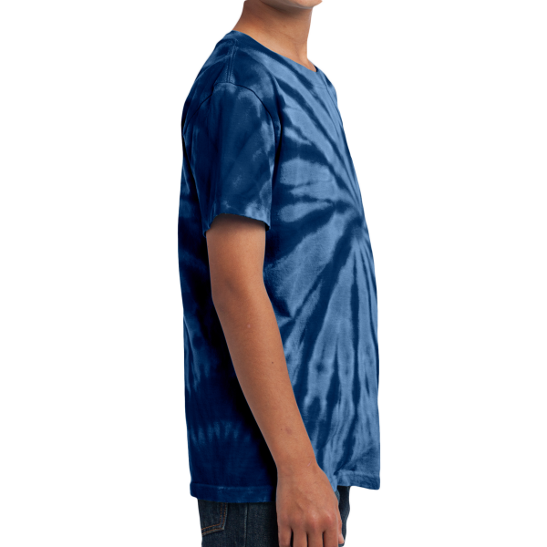 Port & Co Youth Tie Dye Tee, Navy, Right Sleeve view