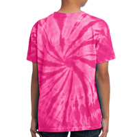 Port & Co Youth Tie Dye Tee, Pink, Back view