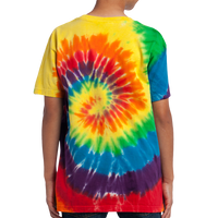 Port & Co Youth Tie Dye Tee, Rainbow, Back view