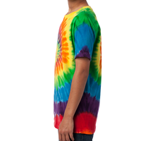 Port & Co Youth Tie Dye Tee, Rainbow, Left Sleeve view