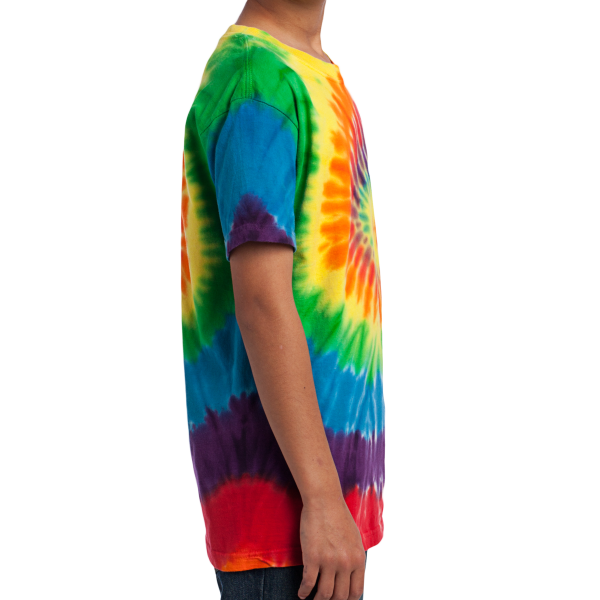 Port & Co Youth Tie Dye Tee, Rainbow, Right Sleeve view