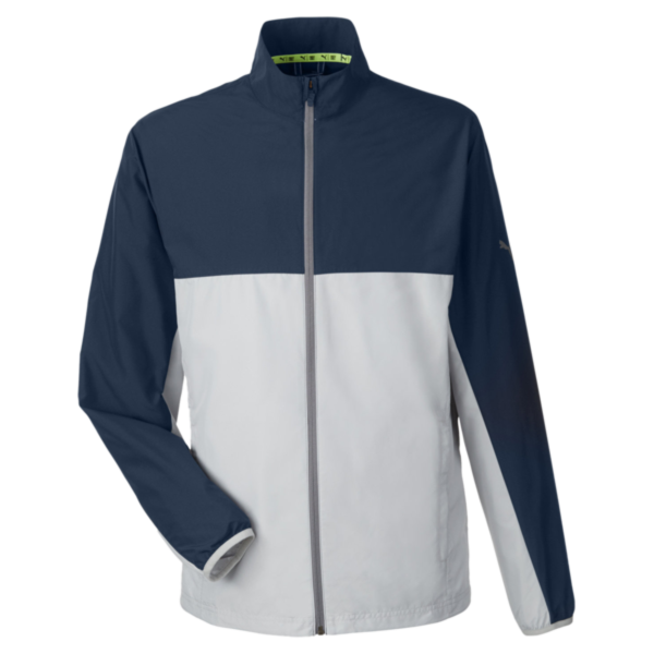 Puma Golf Men's 1st Mile Wind Jacket, Navy Blazer / High Rise, Front view