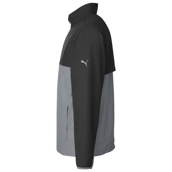 Puma Golf Men's 1st Mile Wind Jacket, Puma Black / Quiet Shade, Left Sleeve view