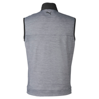 Puma Golf Men's Cloudspun Colorblock Vest, Puma Black / Quiet Shade Heather, Back view