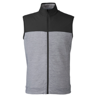 Puma Golf Men's Cloudspun Colorblock Vest, Puma Black / Quiet Shade Heather, Front view