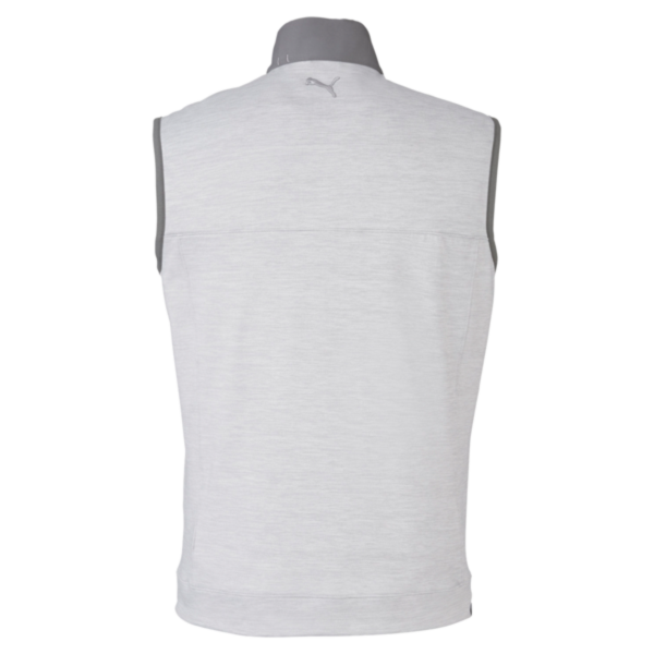 Puma Golf Men's Cloudspun Colorblock Vest, Quiet Shade / High Rise Heather, Back view