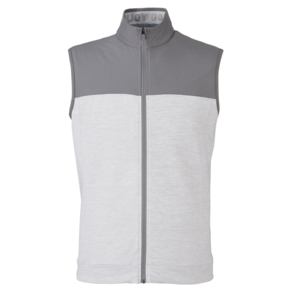 Puma Golf Men's Cloudspun Colorblock Vest, Quiet Shade / High Rise Heather, Front view
