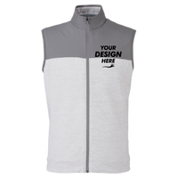 Puma Golf Men's Cloudspun Colorblock Vest, Quiet Shade / High Rise Heather, Front view, Mockup