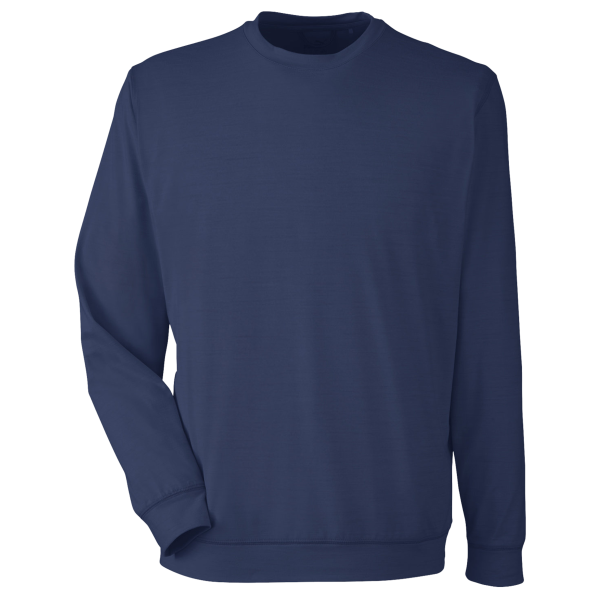 Puma Golf Men's Cloudspun Crewneck Sweatshirt, Navy Blazer Heather, Front view