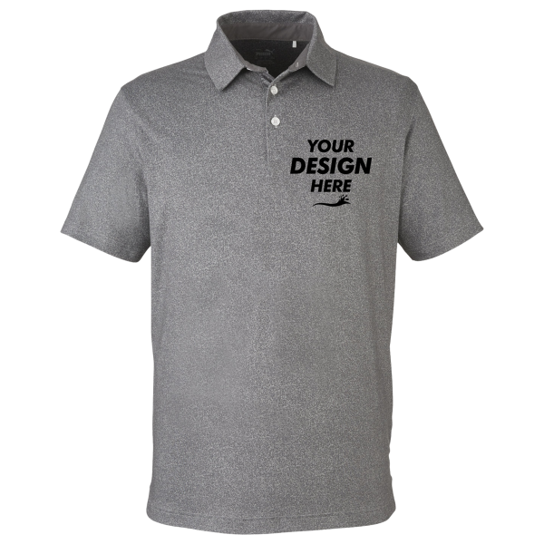 Puma Golf Men's Cloudspun Primary Polo, High Rise, Front view, Mockup