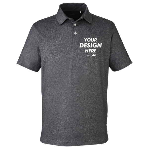 Puma Golf Men's Cloudspun Primary Polo, Puma Black, Front view, Mockup