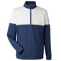Puma Golf Men's Cloudspun Warm Up Quarter-Zip Pullover, Peacoat / Bright White, Front view