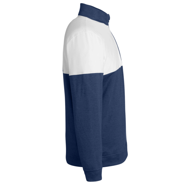 Puma Golf Men's Cloudspun Warm Up Quarter-Zip Pullover, Peacoat / Bright White, Right Sleeve view