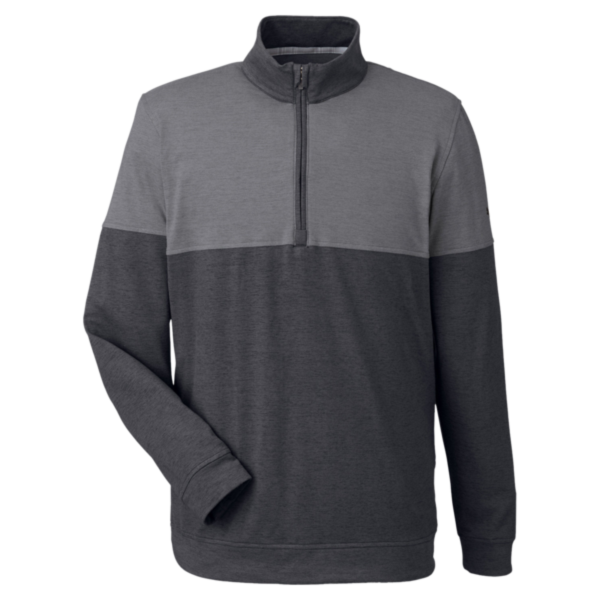 Puma Golf Men's Cloudspun Warm Up Quarter-Zip Pullover, Puma Black / Quiet Shade, Front view