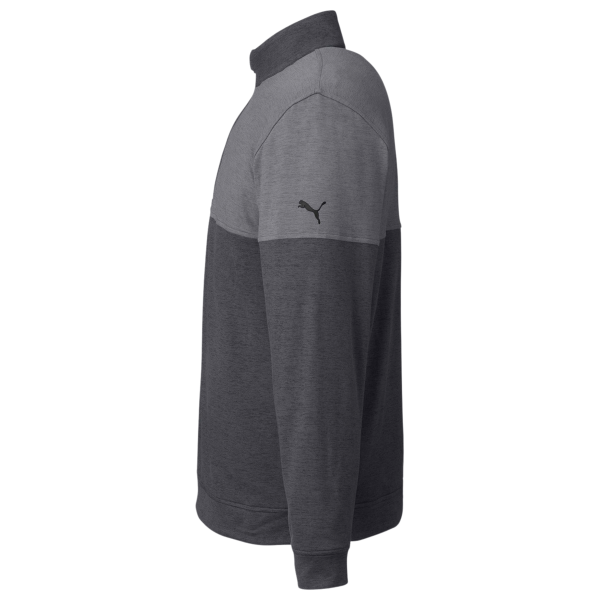 Puma Golf Men's Cloudspun Warm Up Quarter-Zip Pullover, Puma Black / Quiet Shade, Left Sleeve view
