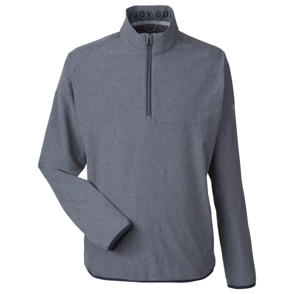 Puma Golf Men's Coastal Woven Quarter-Zip Pullover, Navy Blazer Heather, Front view
