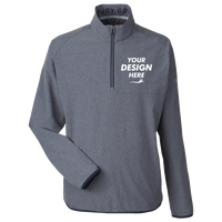 Puma Golf Men's Coastal Woven Quarter-Zip Pullover, Navy Blazer Heather, Front view, Mockup