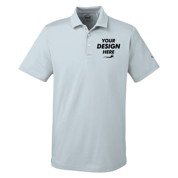 Puma Golf Men's Fusion Polo, Quarry, Front view, Mockup