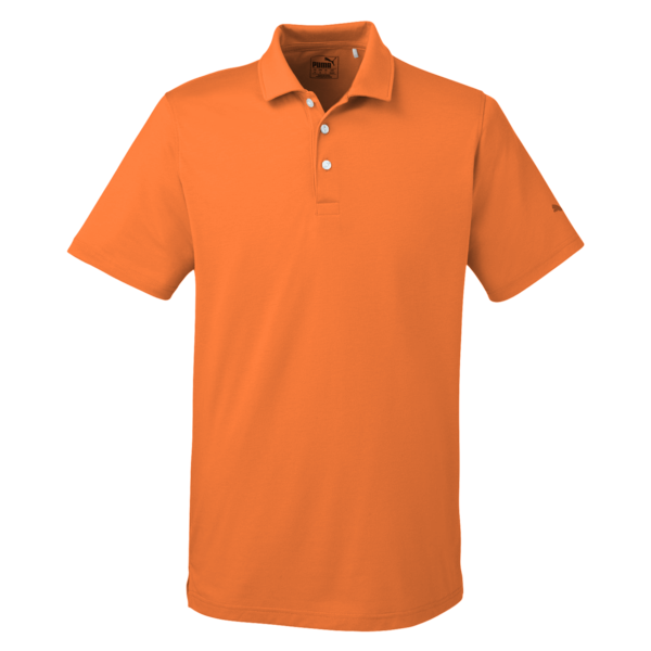 Puma Golf Men's Fusion Polo, Vibrant Orange, Front view
