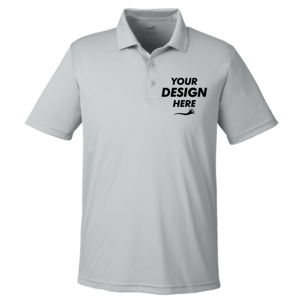 Puma Golf Men's Gamer Golf Polo, High Rise, Front view, Mockup